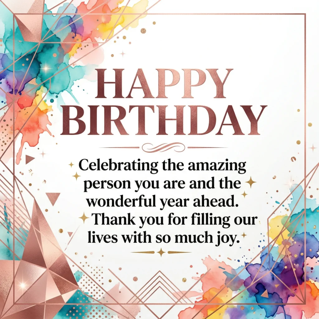 Premium luxury birthday wish image with beautiful design and long heartfelt message for 2026