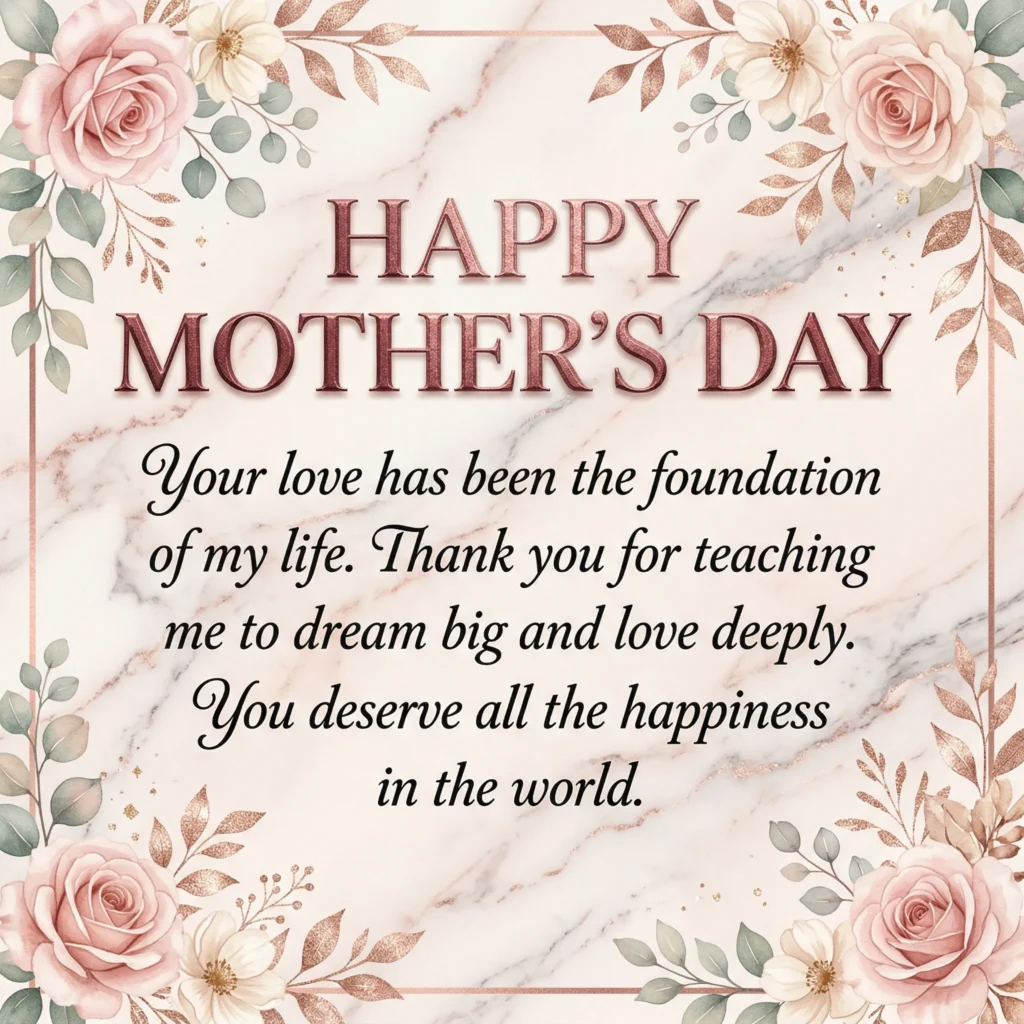 Mother’s Day wish images - Every sacrifice you made, every late night you stayed awake, every smile you gave me — I carry them all in my heart. Happy Mother’s Day to the most amazing mom