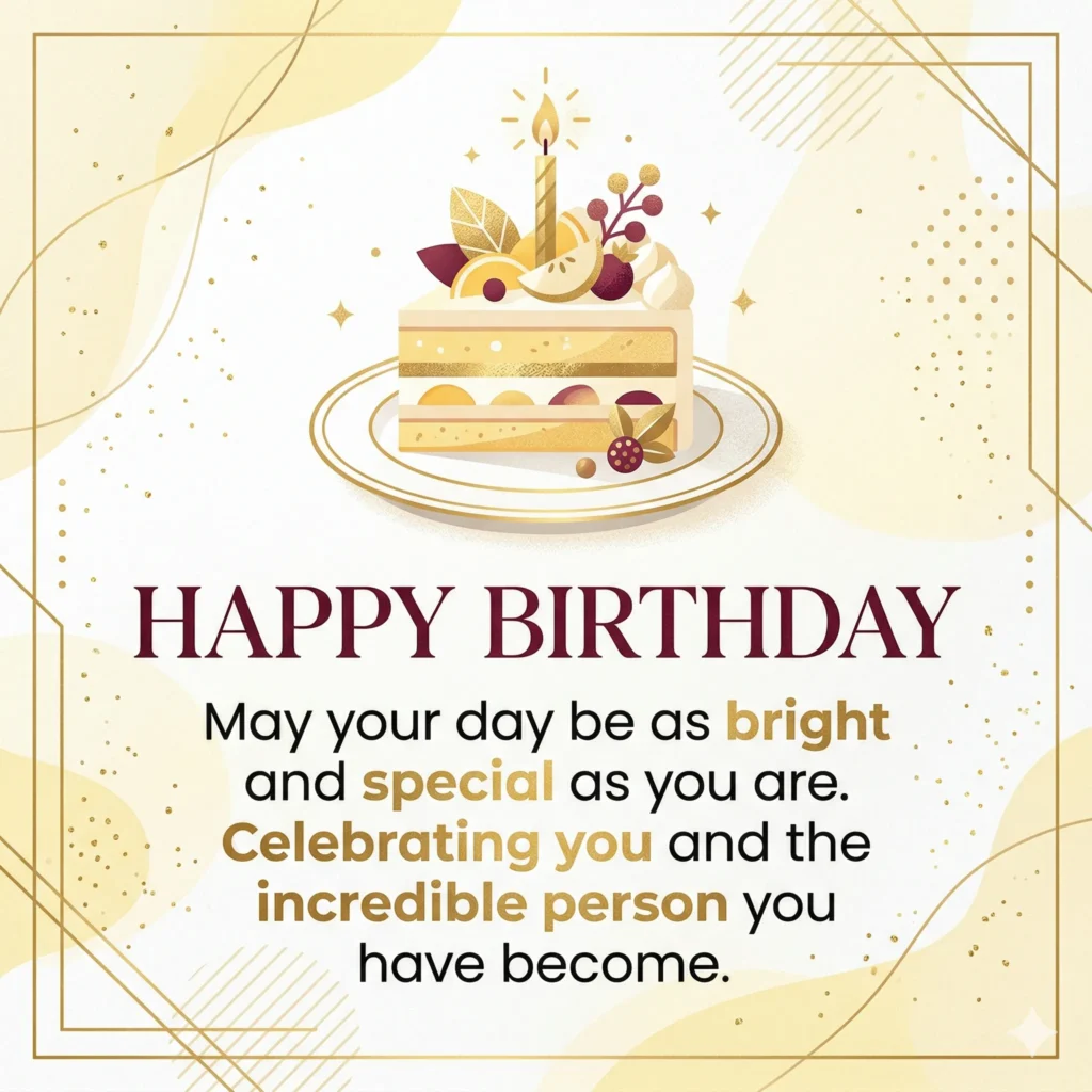 Premium luxury birthday wish image with beautiful design and long heartfelt message for 2026