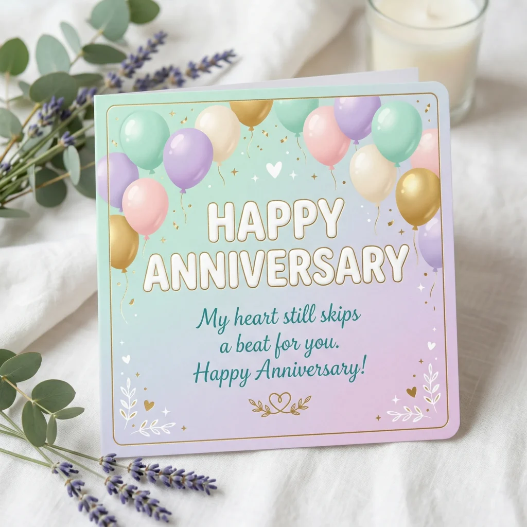 My heart still skips a beat for you. Happy Anniversary!