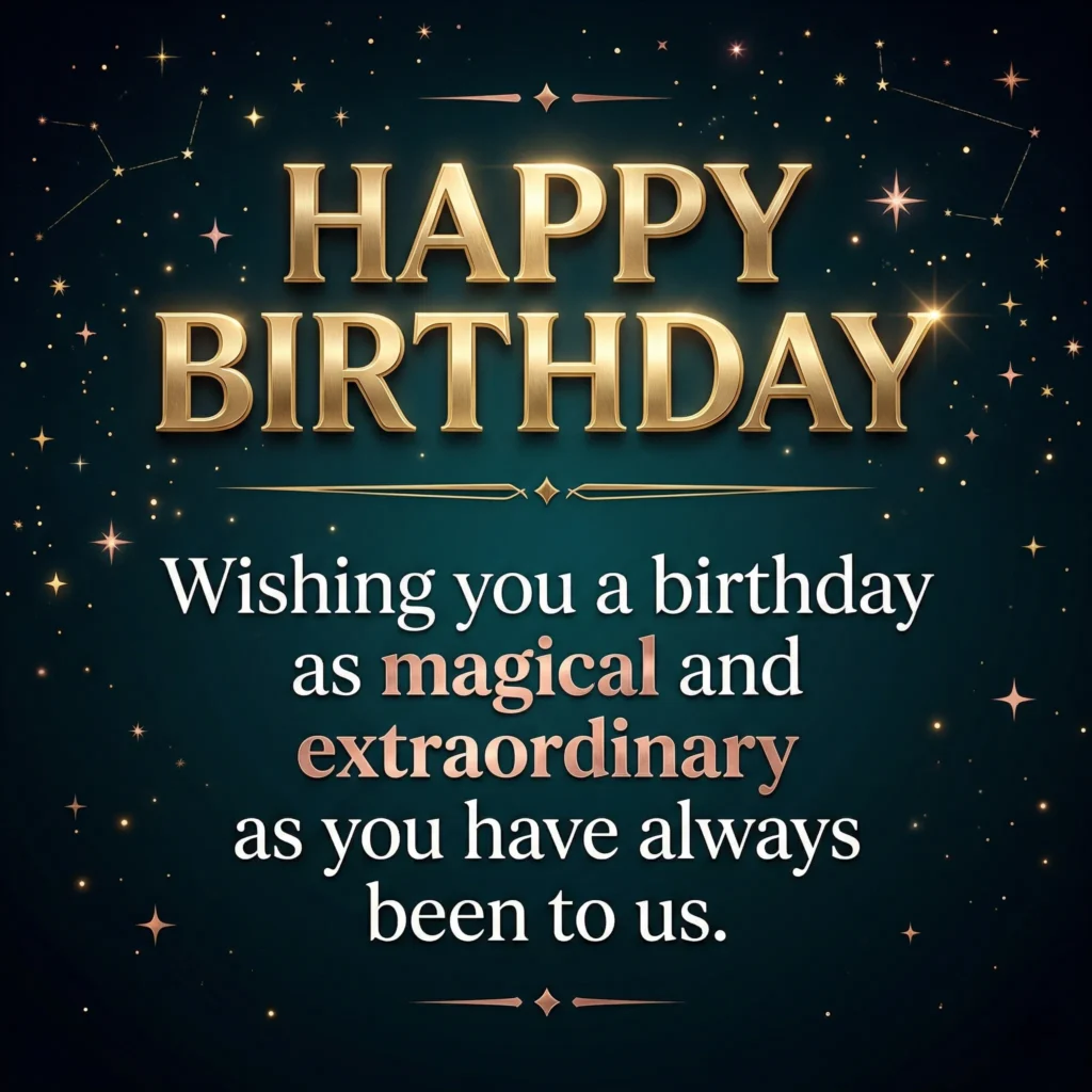 Premium luxury birthday wish image with beautiful design and long heartfelt message for 2026