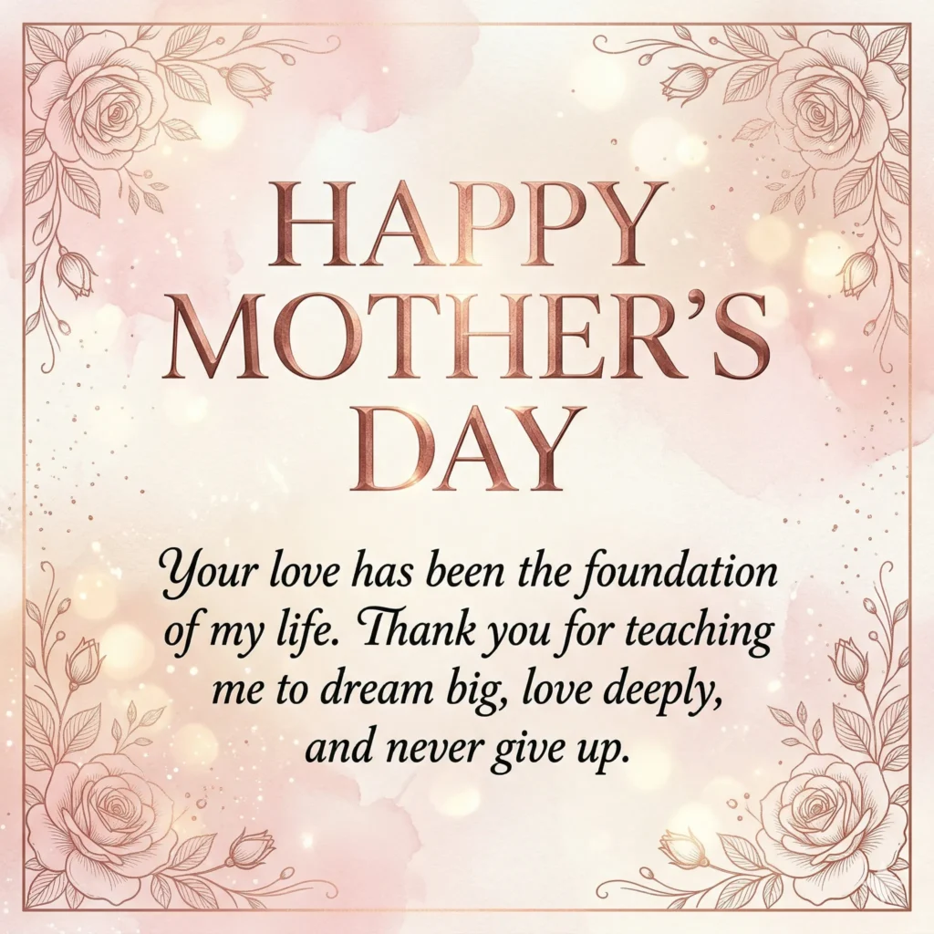 Your love has been the foundation of my life. Thank you for teaching me to dream big, love deeply, and never give up