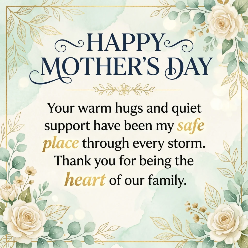 Your warm hugs and quiet support have been my safe place through every storm. Thank you for being the heart of our family