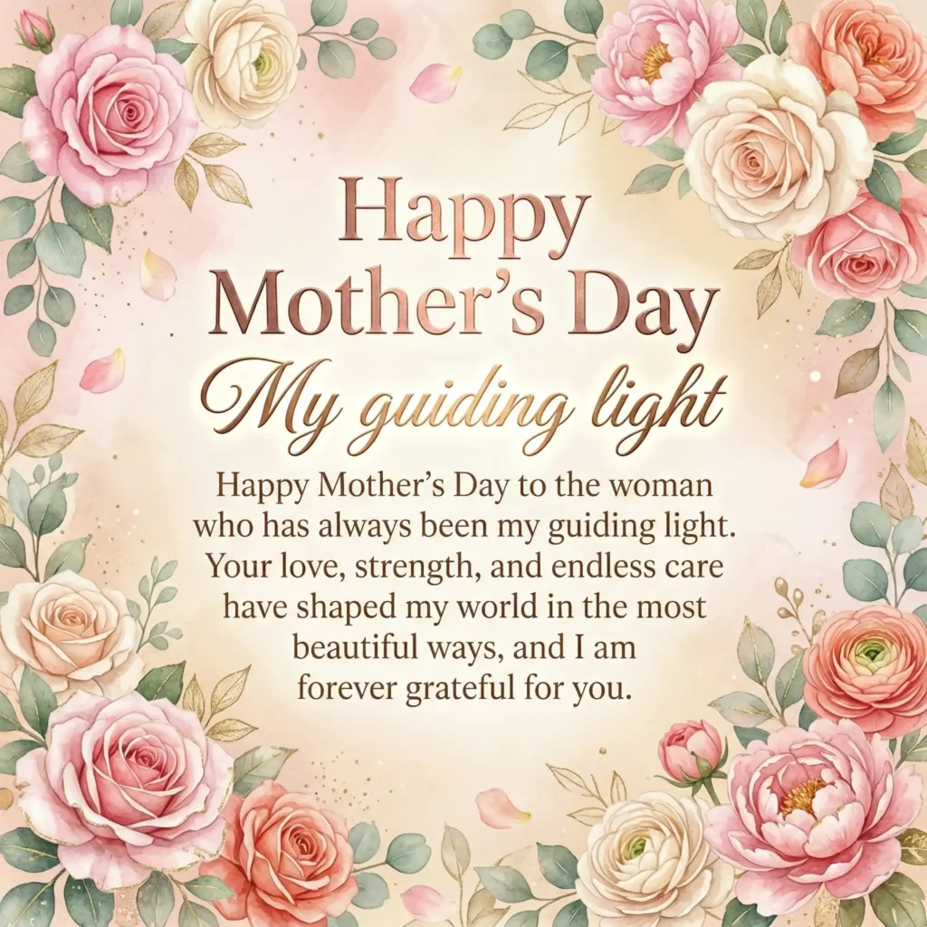 Luxury pink floral Mother’s Day image with gold typography and heartfelt message