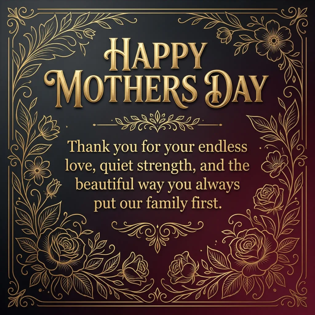 Mothers Day wish image with dark luxury floral design and grateful long message