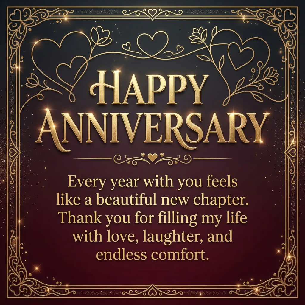 anniversary wish images with dark luxury design and romantic long message for couples