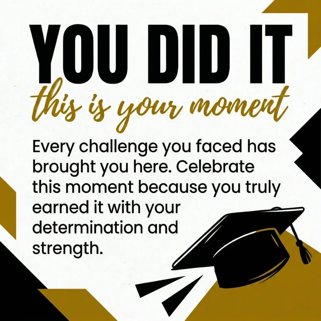 Modern bold graduation image with YOU DID IT text and clean design style