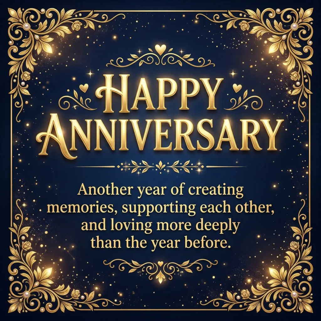 anniversary wish images with navy gradient and emotional long message for couples