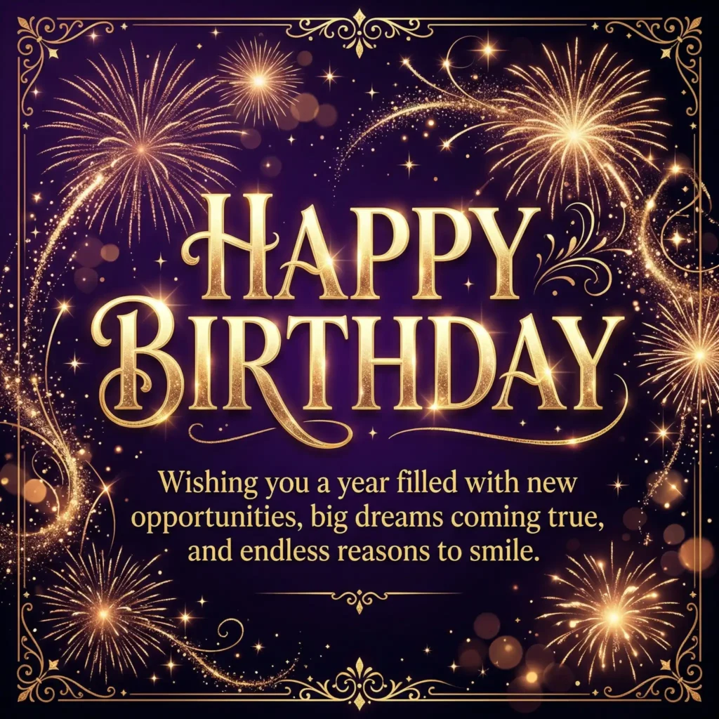 birthday wish images with purple gradient and inspiring long message