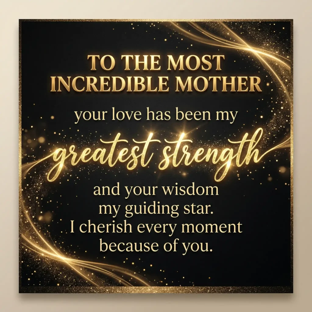 Black and gold luxury Mother’s Day greeting image with premium typography