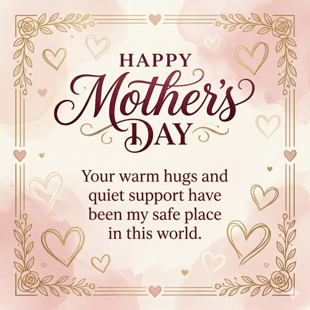 Mothers Day wish image with blush pink background and warm long message