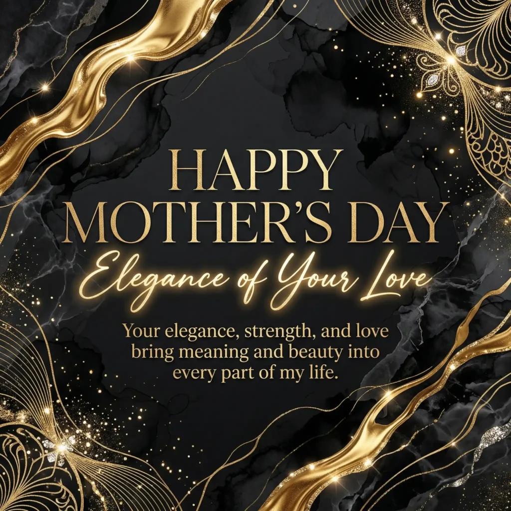 Black and gold editorial style Mother’s Day image with premium luxury typography