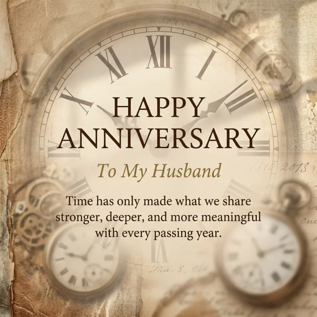 Time concept anniversary image for husband representing lasting love and memories