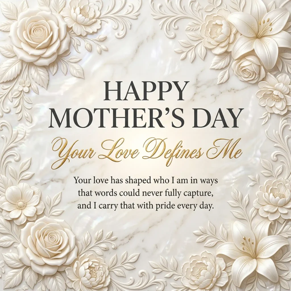 White pearl luxury Mother’s Day image with elegant refined message
