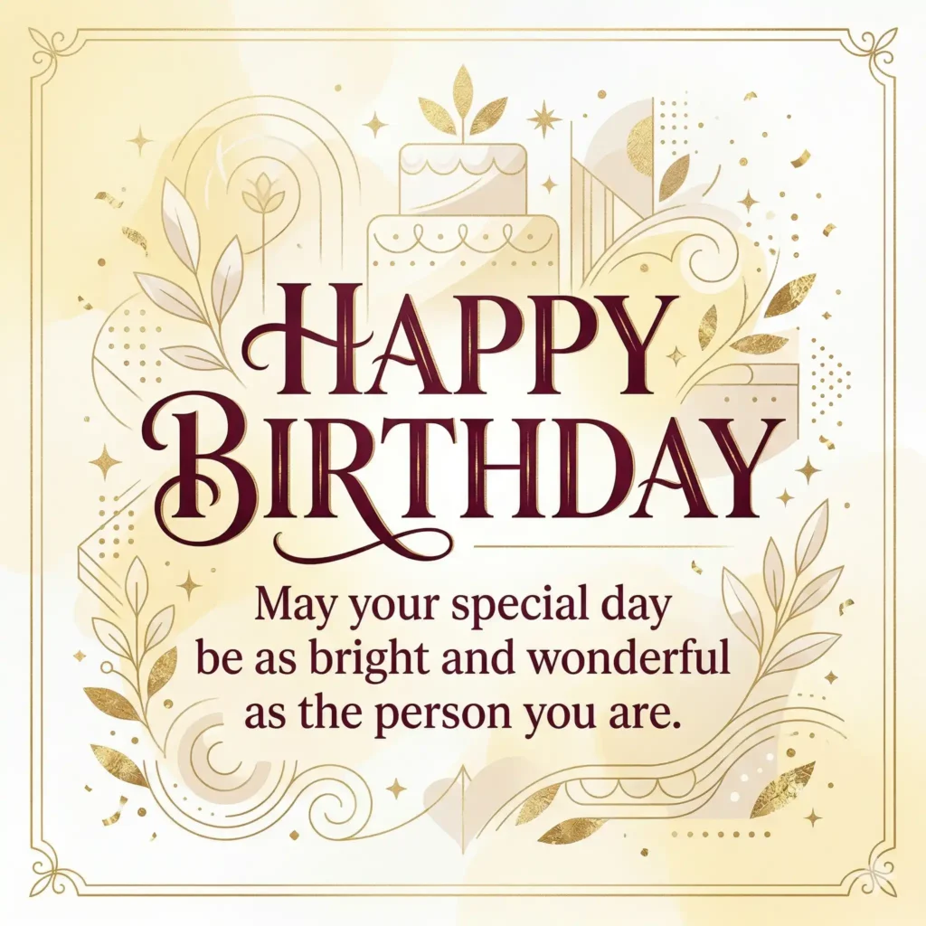 birthday wish images with pastel yellow background and cheerful long message