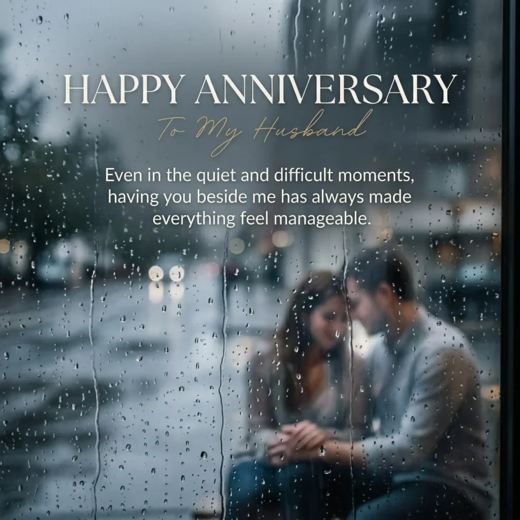 Rain window anniversary image for husband with emotional relationship message