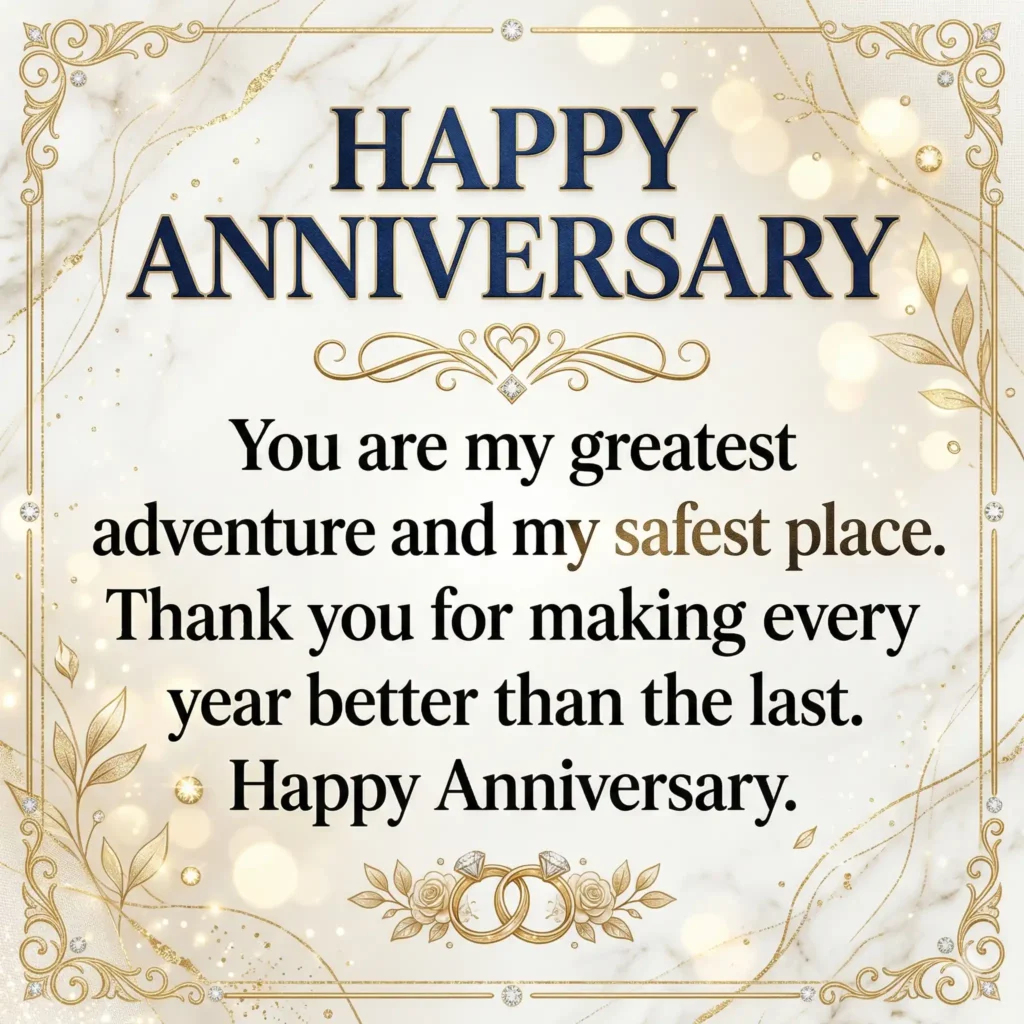 Anniversary wish image with light elegant background and deep love message