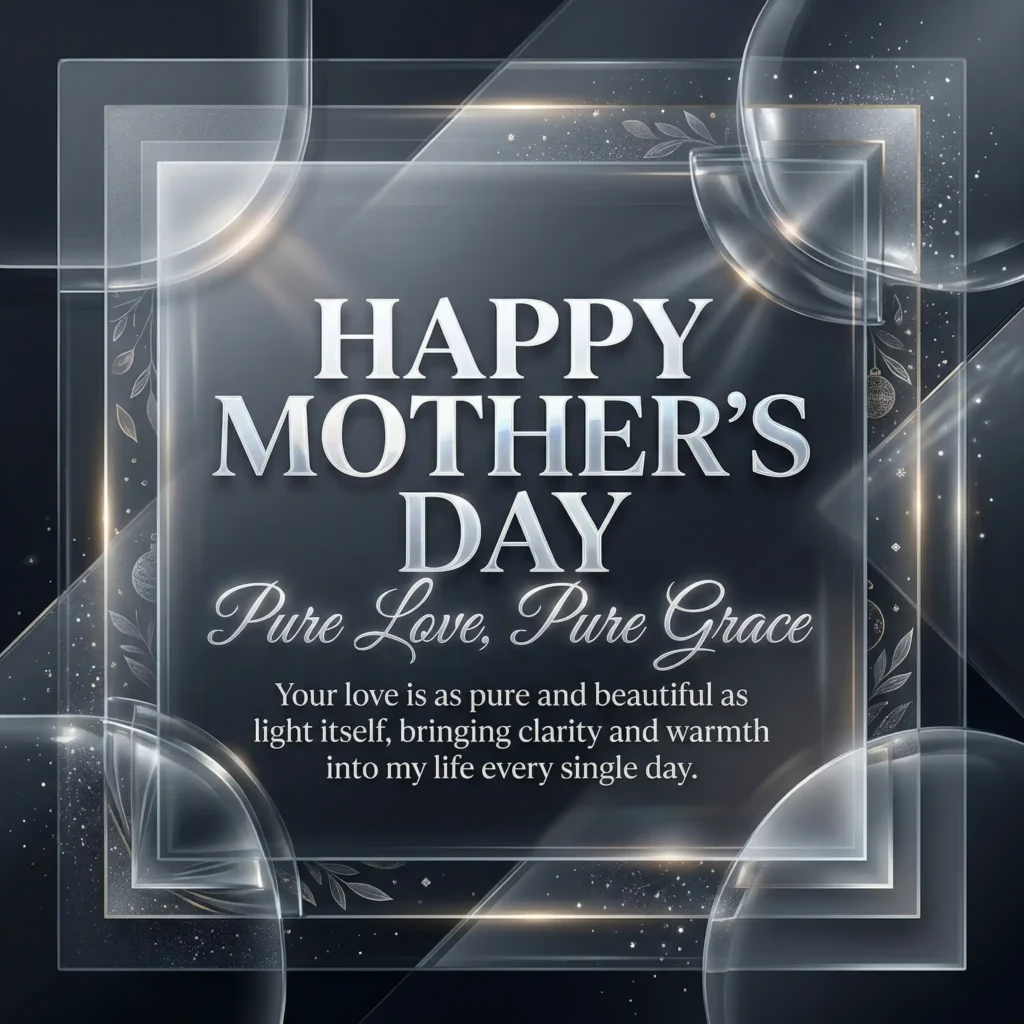 Glassmorphism luxury Mother’s Day image with modern premium typography and reflective effects