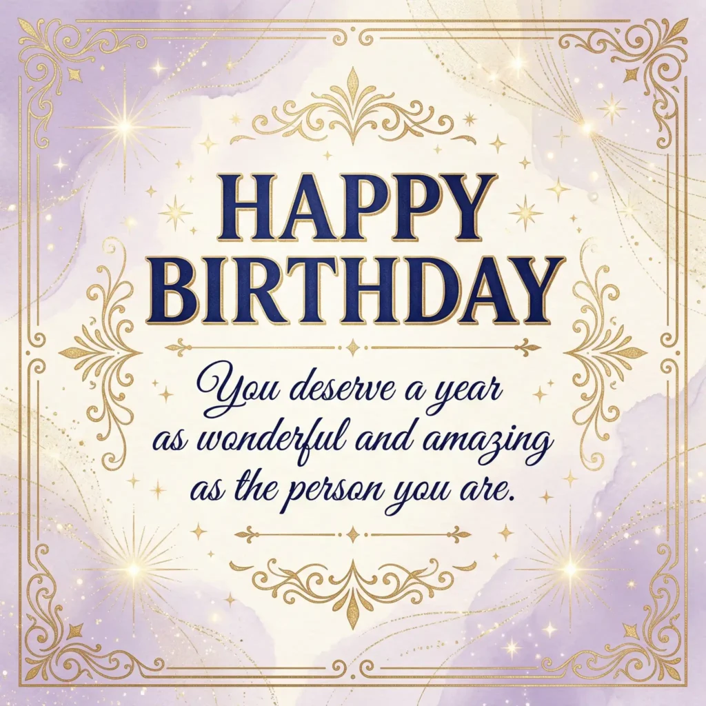 birthday wish images with lavender background and uplifting long message