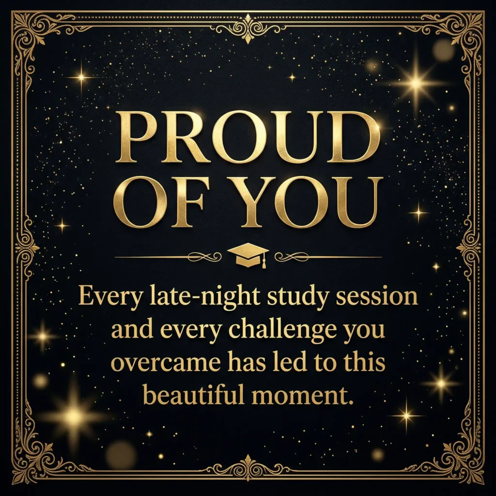 Graduation wish image with vibrant light background and hopeful long message