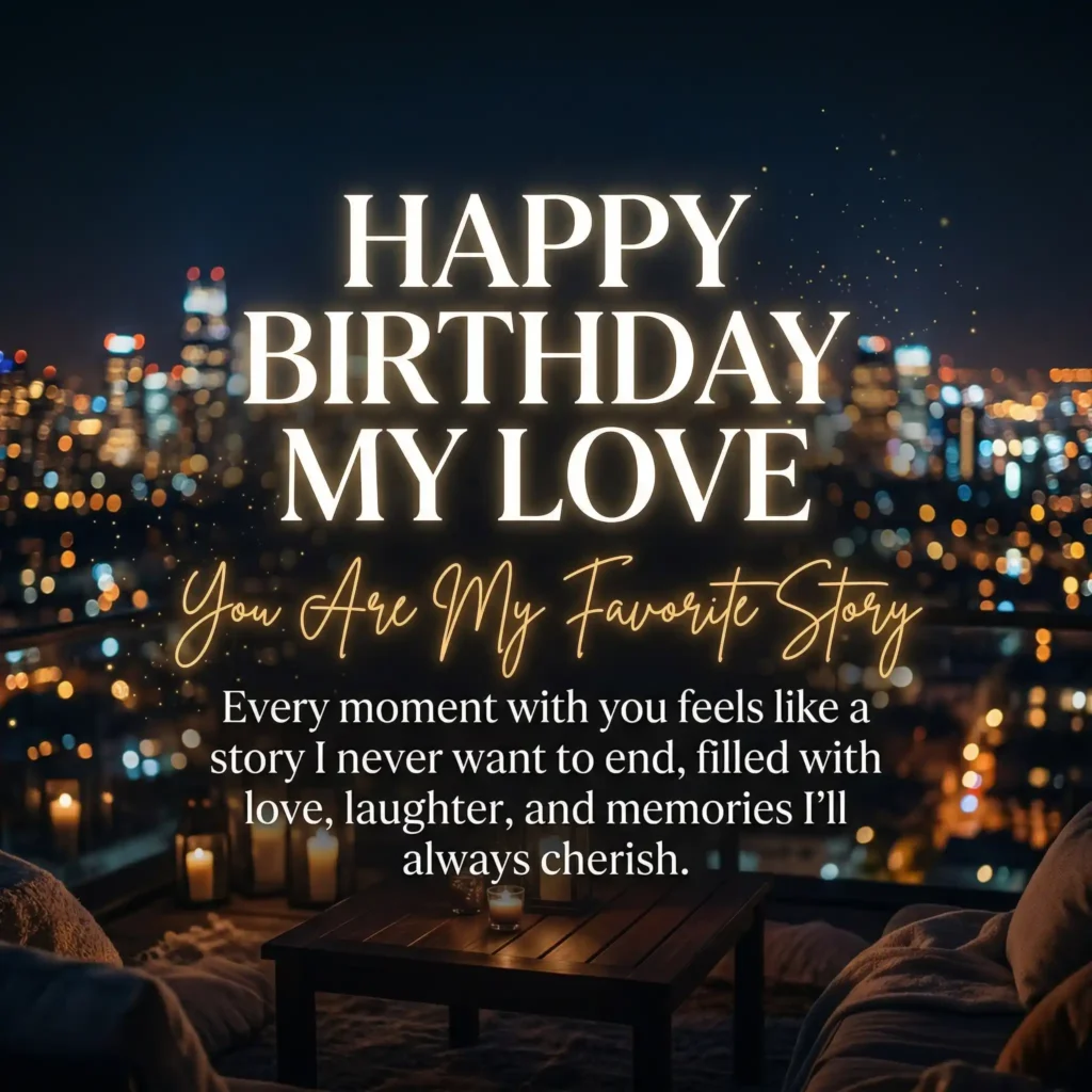 City lights romantic birthday image for wife with cinematic love message