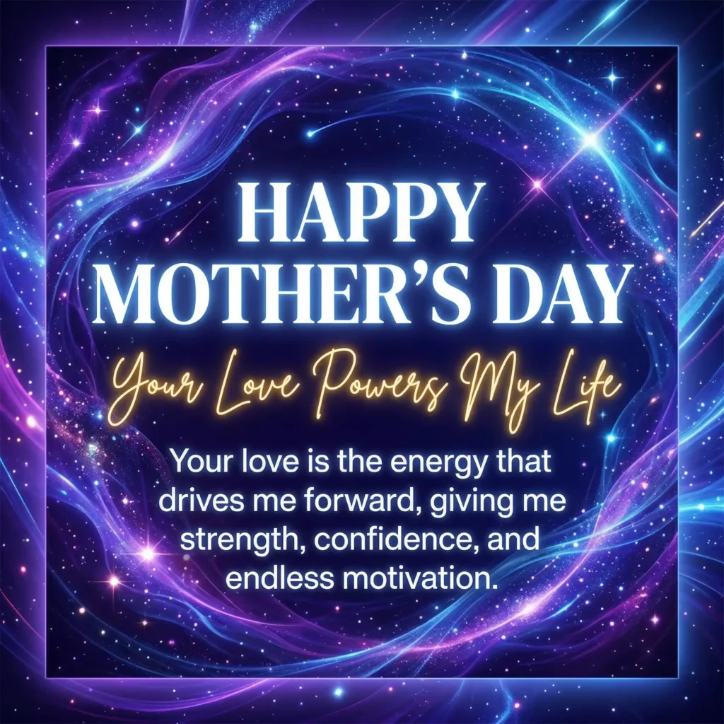 Cosmic themed Mother’s Day image with glowing modern design and powerful message