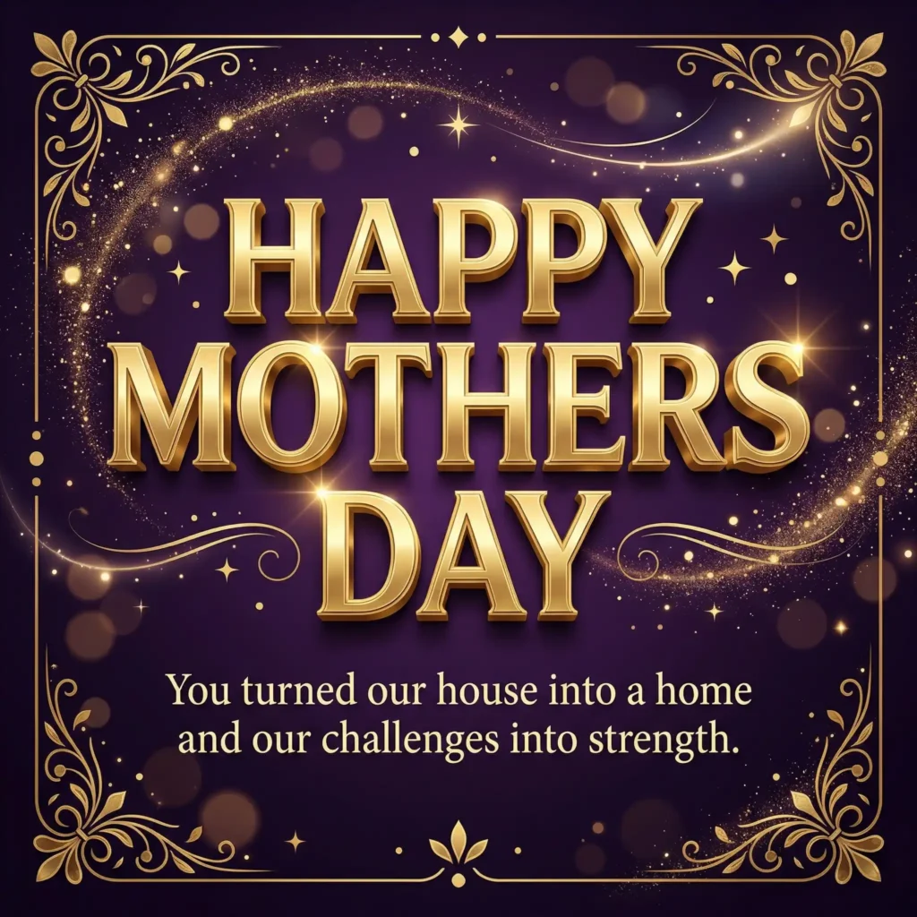 Mothers Day wish image with purple gradient and touching long message