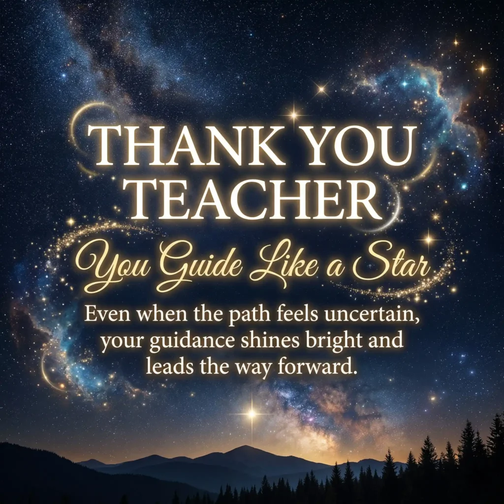 Night sky teacher appreciation image with star-inspired gratitude message