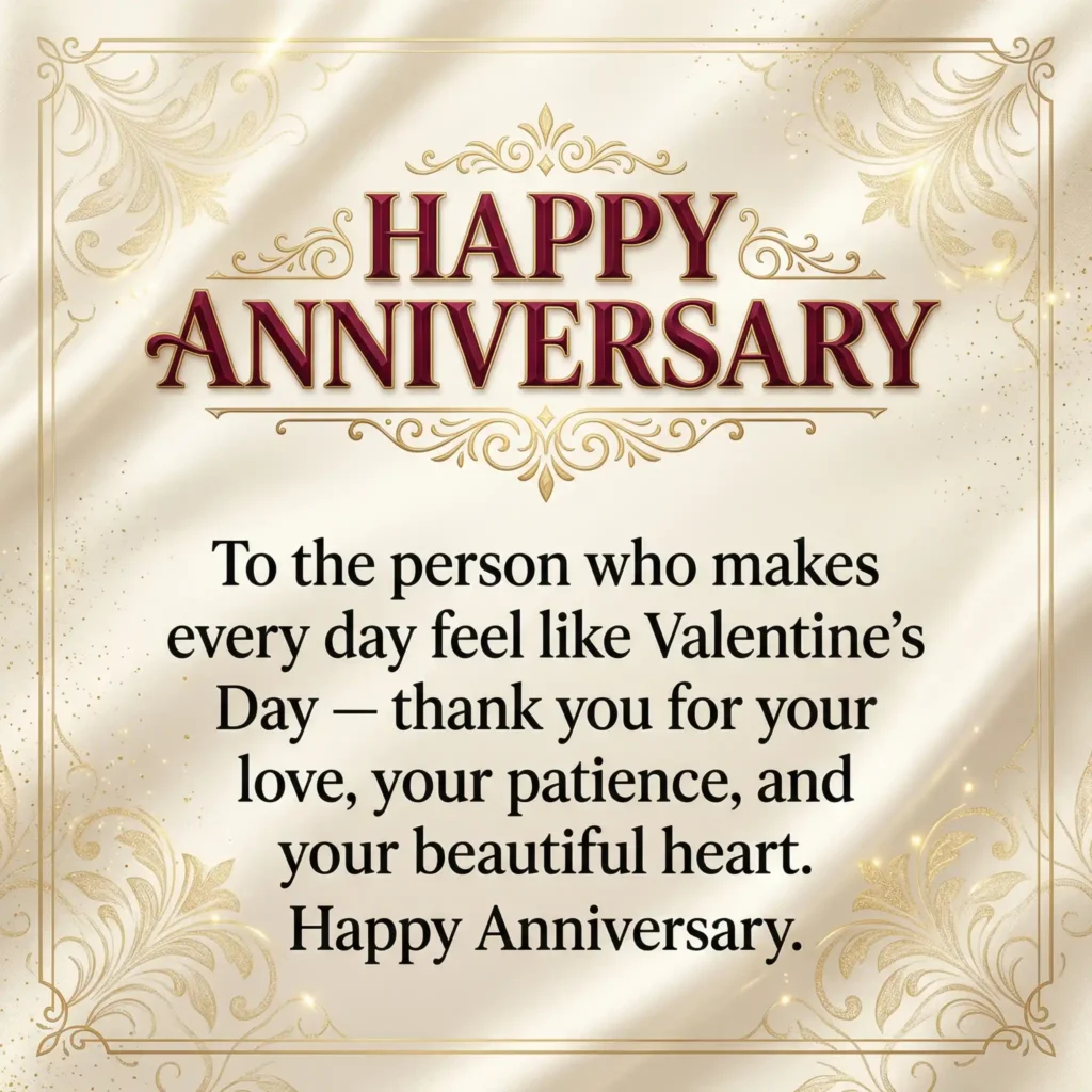 Anniversary wish image with cream light background and sweet long message