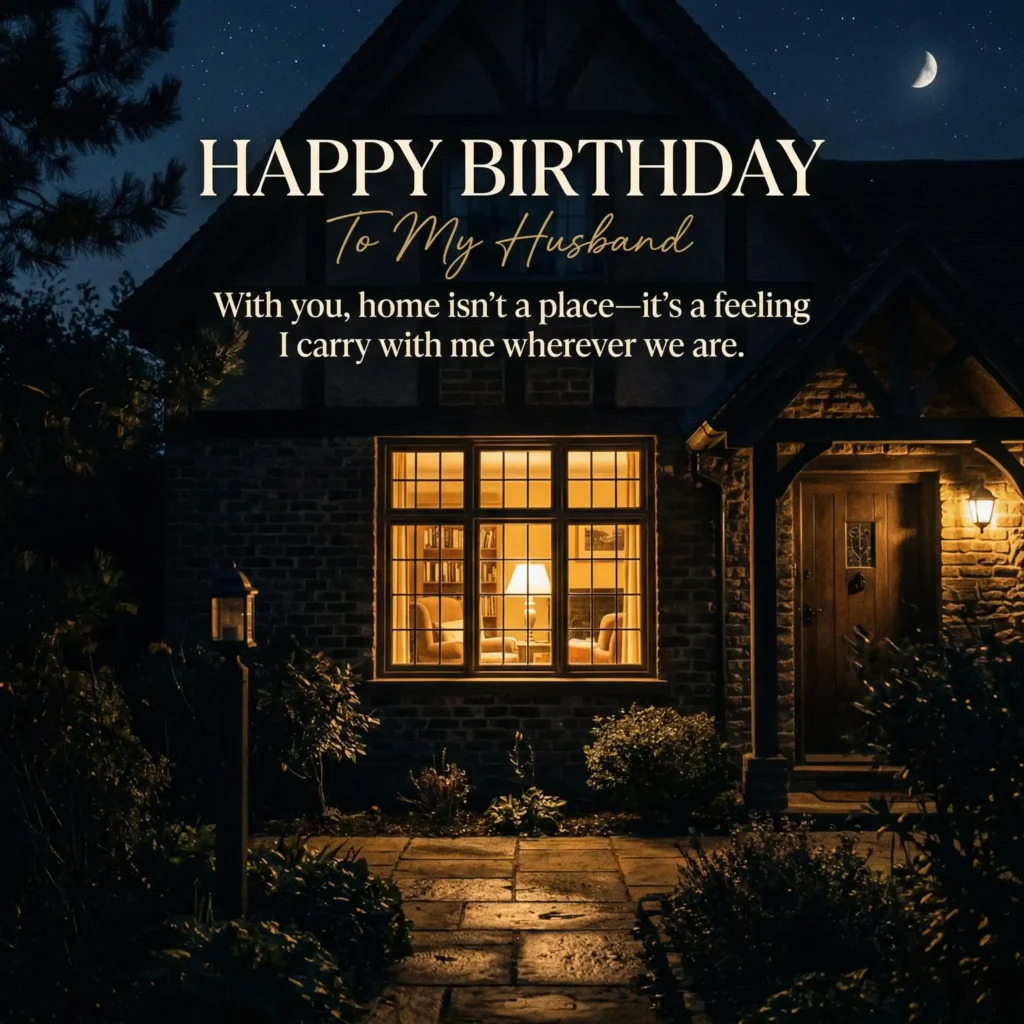 Home window birthday image for husband symbolizing love and belonging
