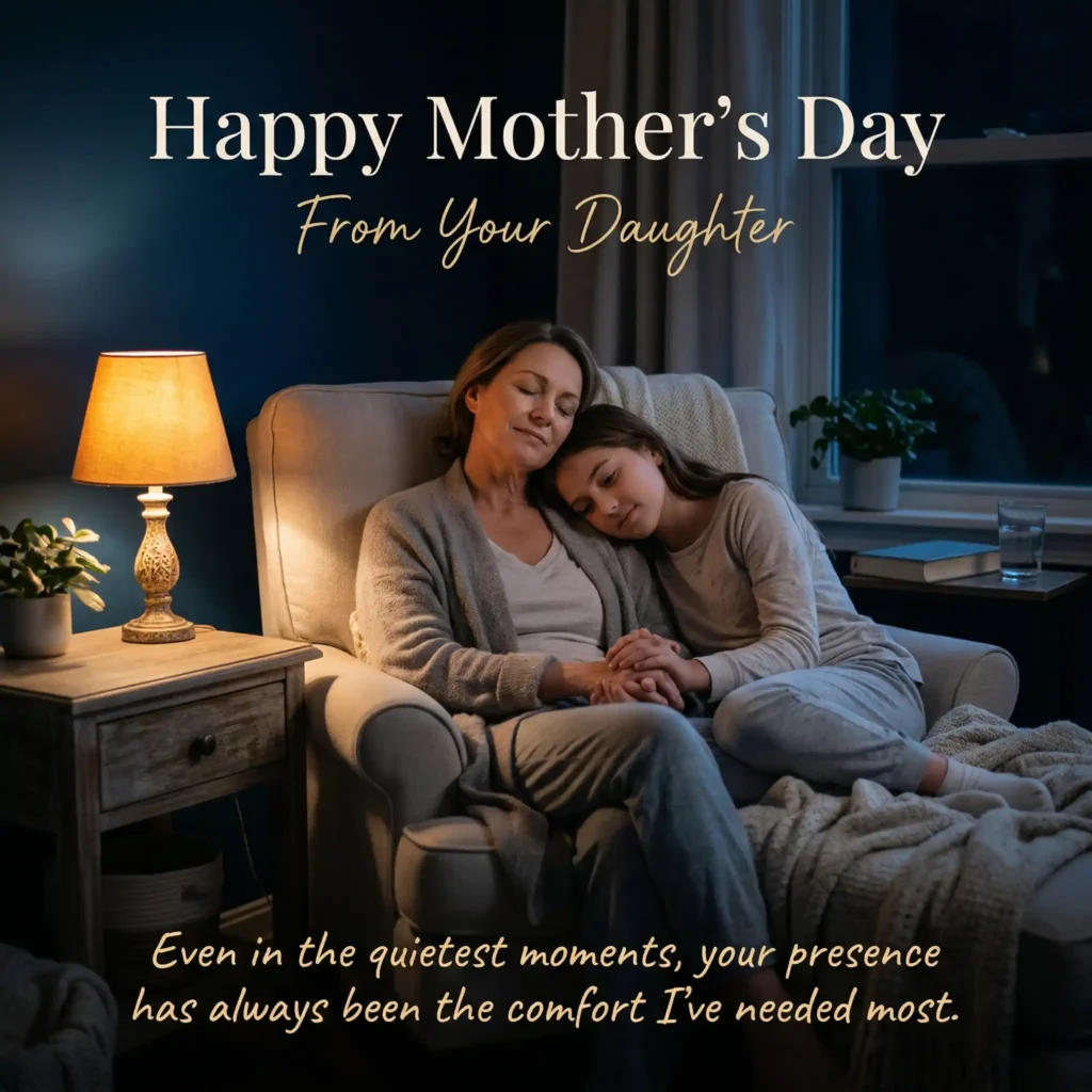 Night lamp emotional Mother’s Day image from daughter with peaceful message