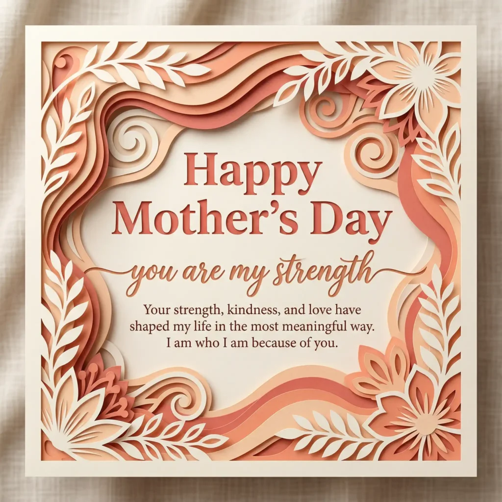 Paper cut style Mother’s Day greeting image with layered design and meaningful message