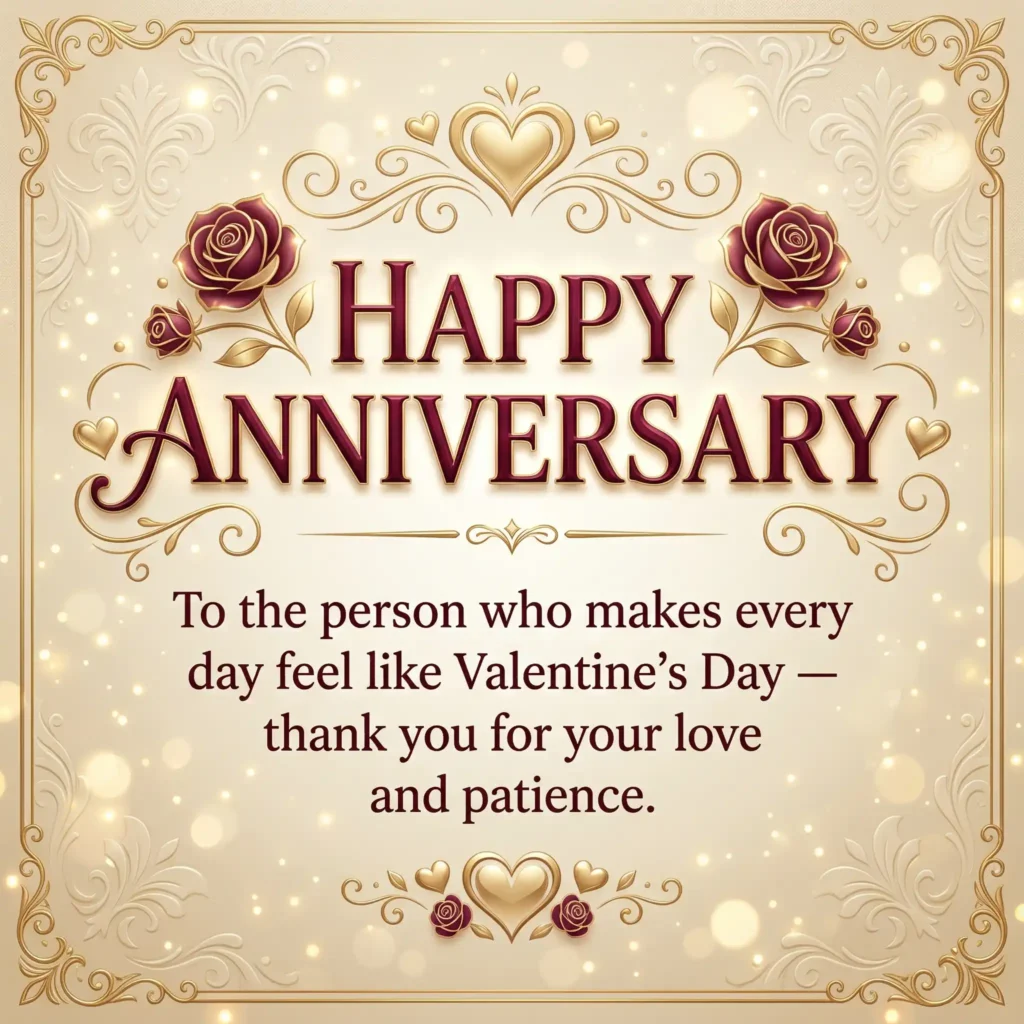 anniversary wish images with cream background and sincere long message for couples