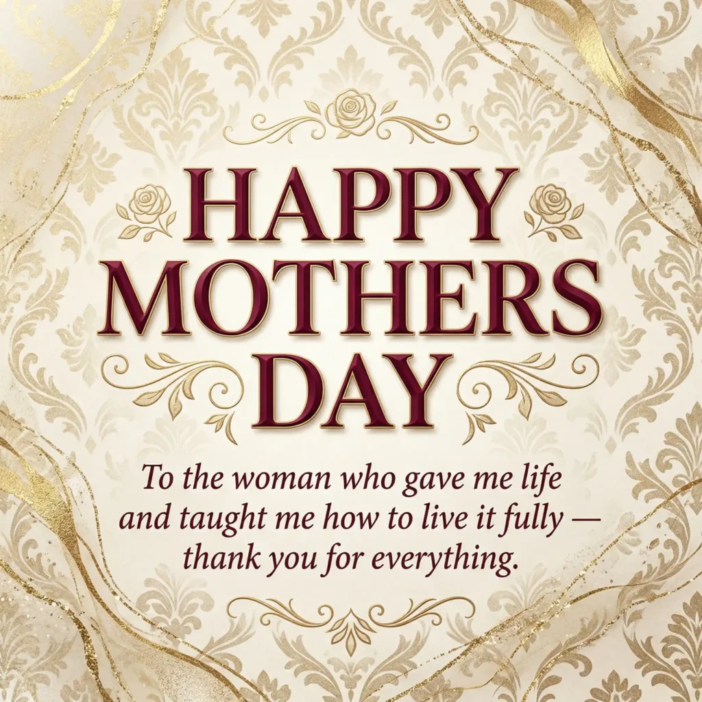 mothers day wish images with cream background and emotional message for mom