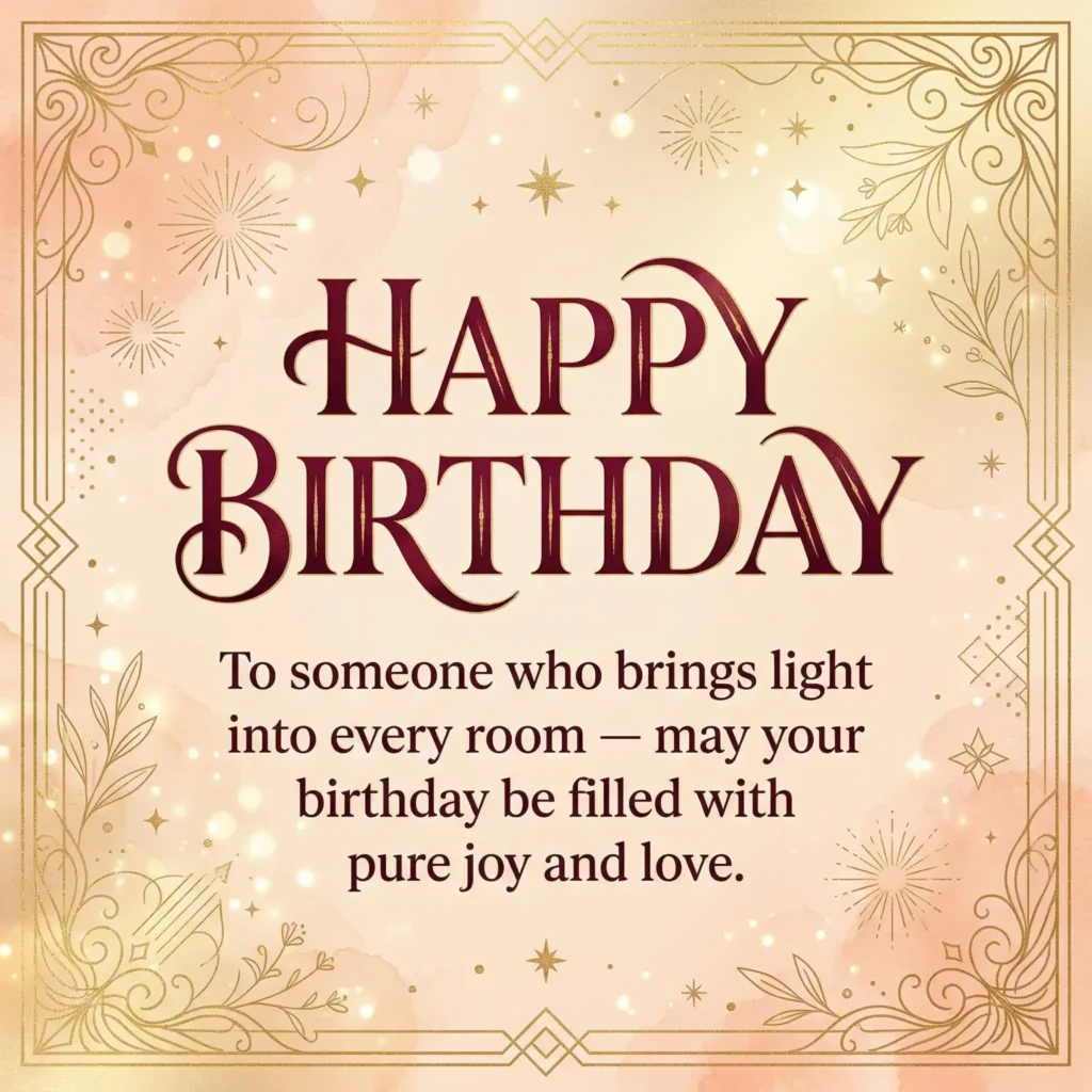birthday wish images with peach background and warm long message
