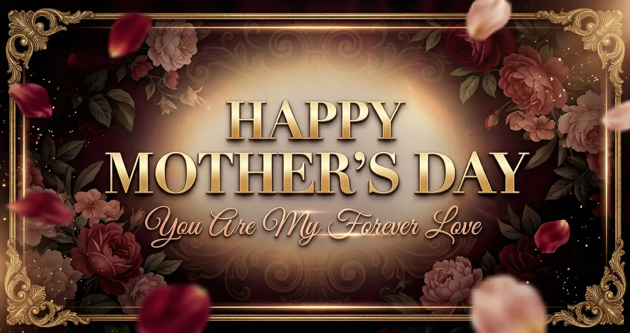 Luxury Mother’s Day wish image with floral background and heartfelt message for mom