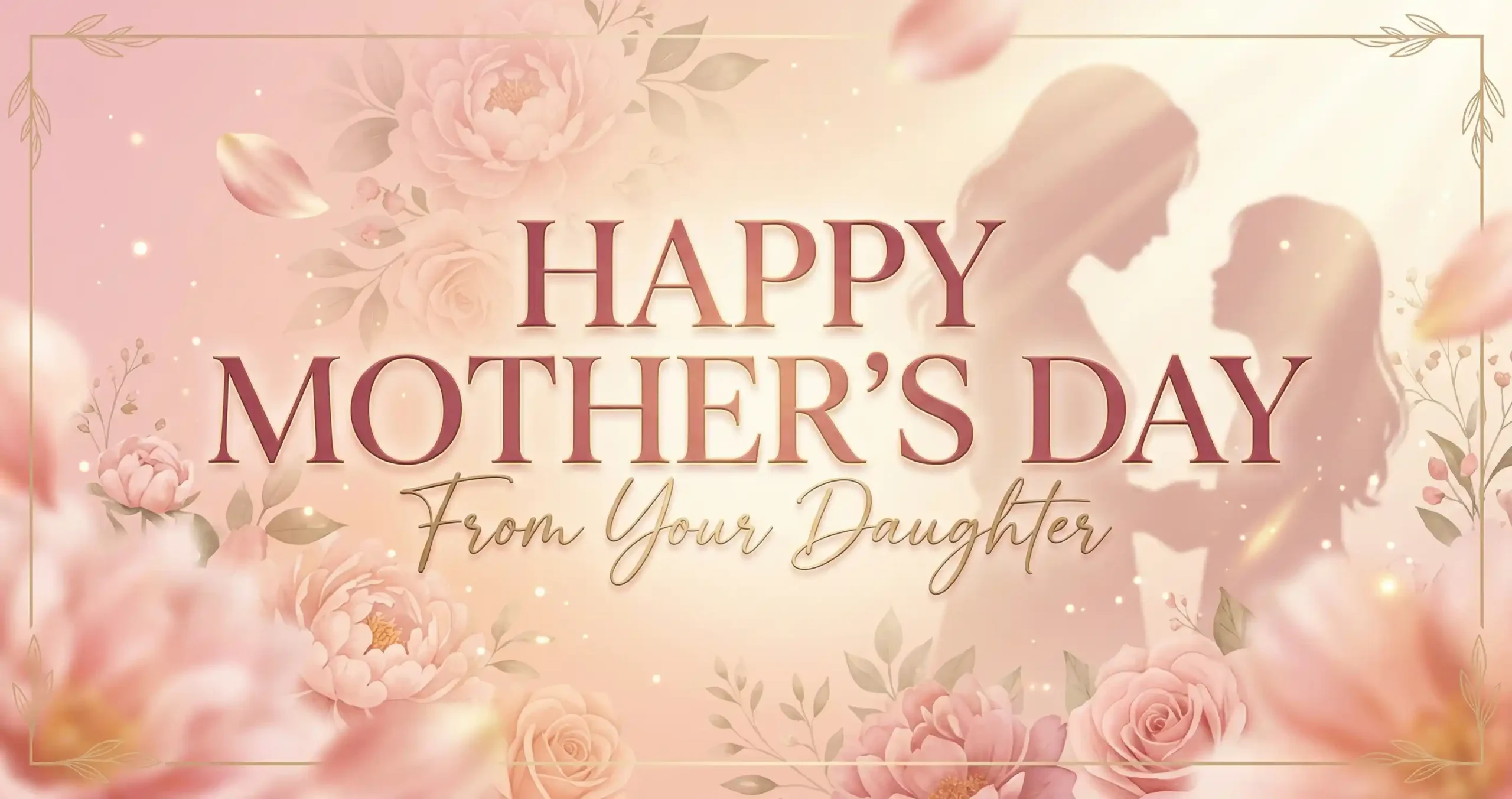 Mother’s Day message from daughter with soft floral design and emotional love theme